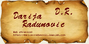 Darija Radunović vizit kartica